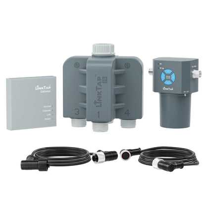 LinkTap Q1 4-zone smart controller for precise irrigation across four zones.