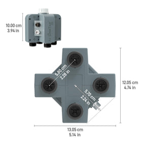 LinkTap Q1 flow meter unit monitors flow for efficient watering.