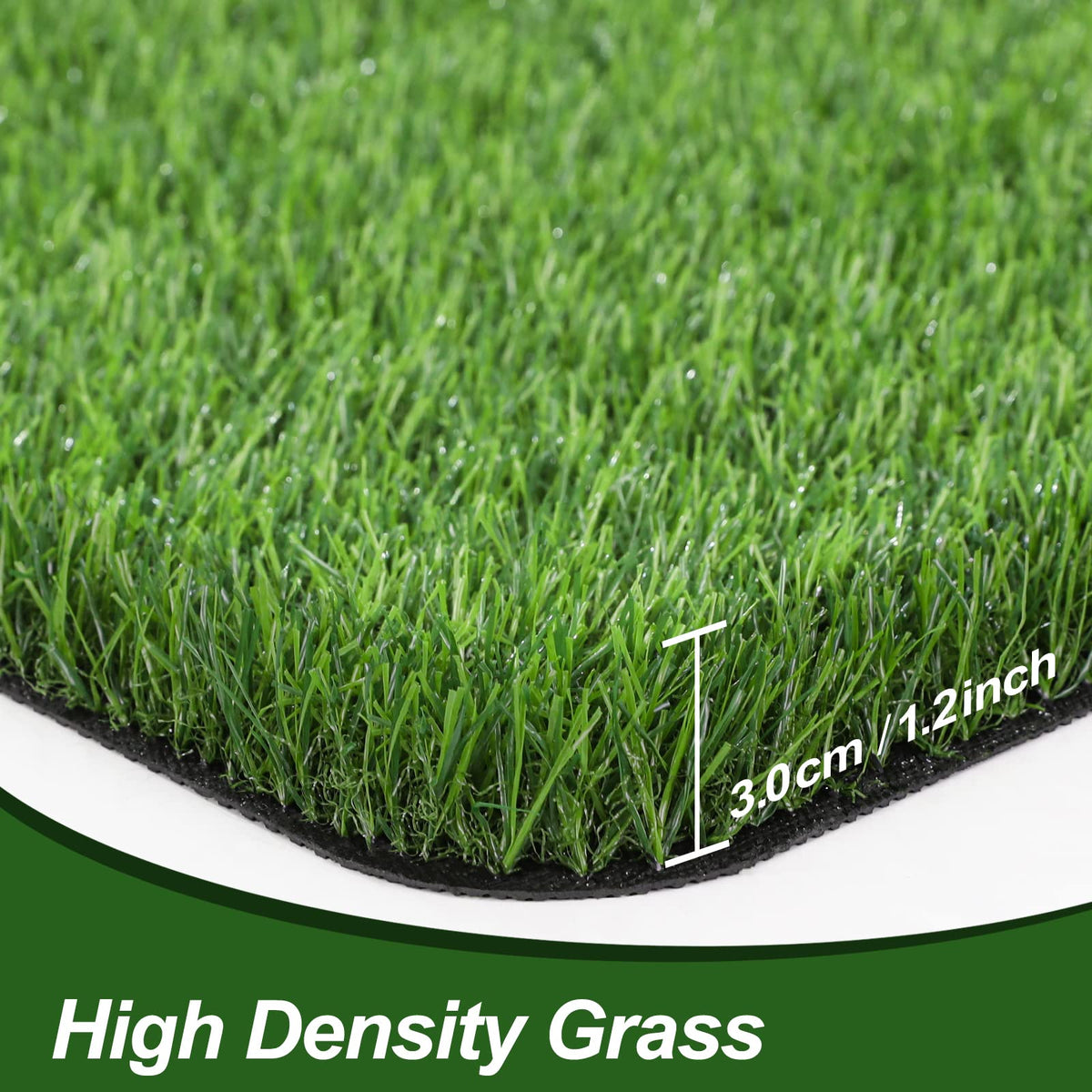 LINLA outdoor patio scene shows vibrant green turf under sun.