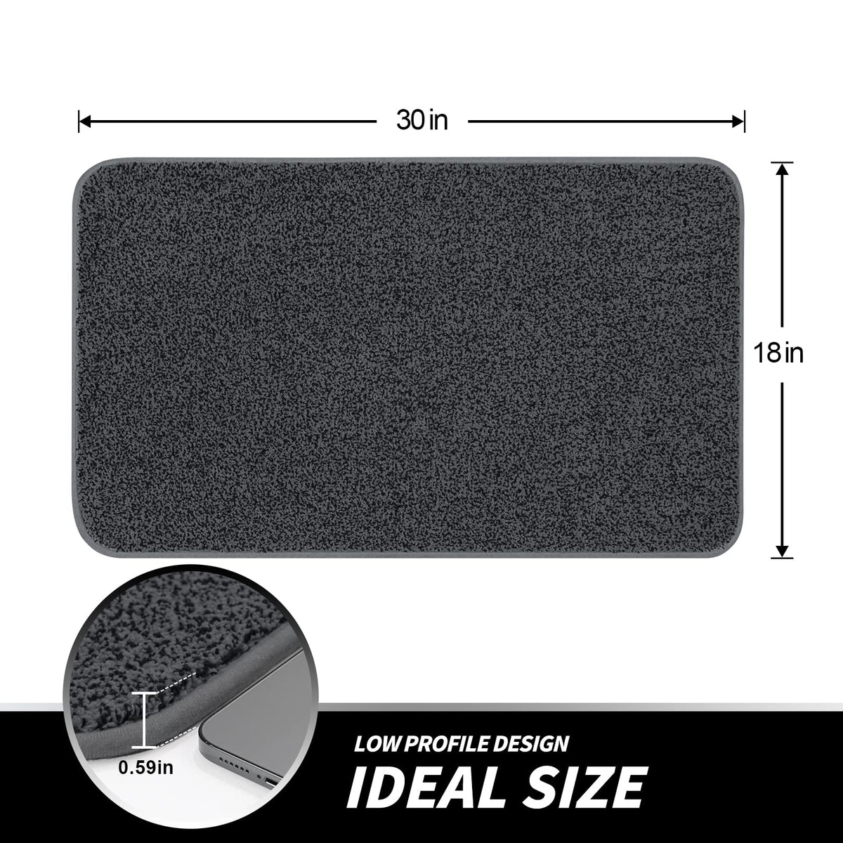 LINLA indoor doormat 18x30 inches positioned in front of a doorway