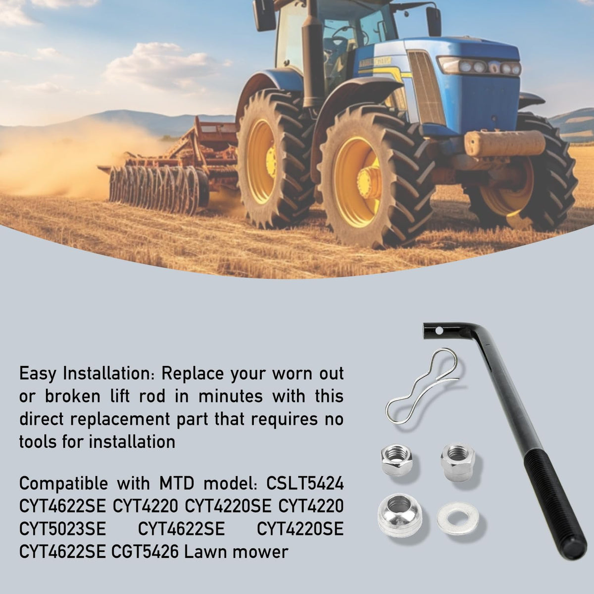 LINPGOLNE lift rod for Cub Cadet range, reliable height adjustment