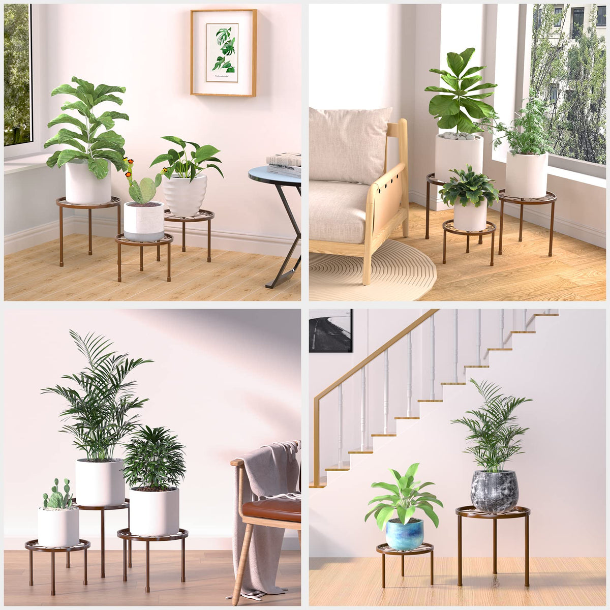 Linpla indoor/outdoor decor plant racks add stylish organization.