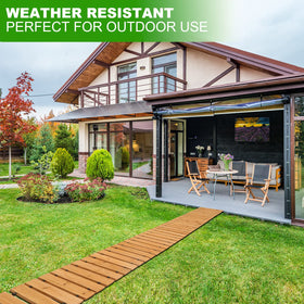 LINSHRY cedar wood pathway, all-weather design with durable coating for longevity.