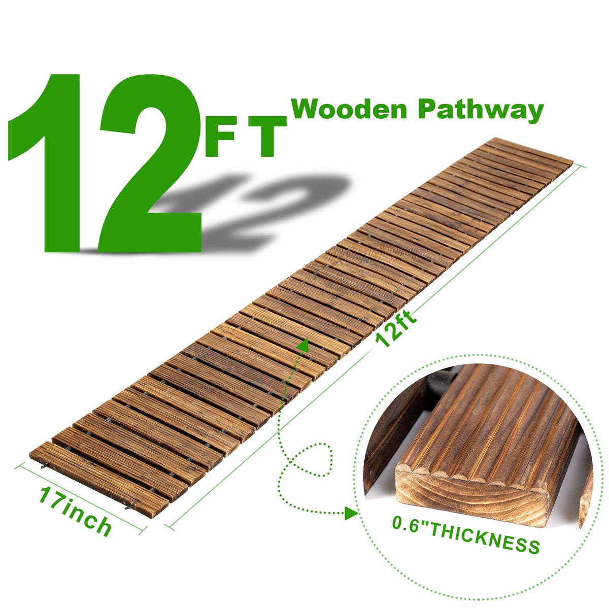 LINSHRY cedar pathway shows anti-slip pattern for safer garden strolls.
