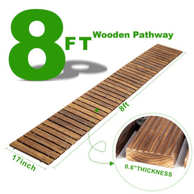 LINSHRY cedar wood pathway anti-slip design improves grip on lawn or sand