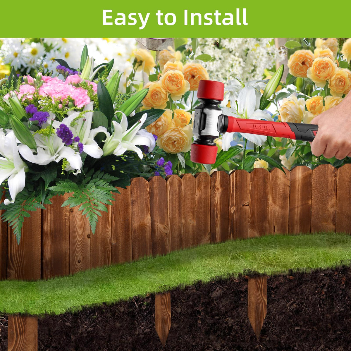 LINSHRY border with flexible design shapes round or square beds.