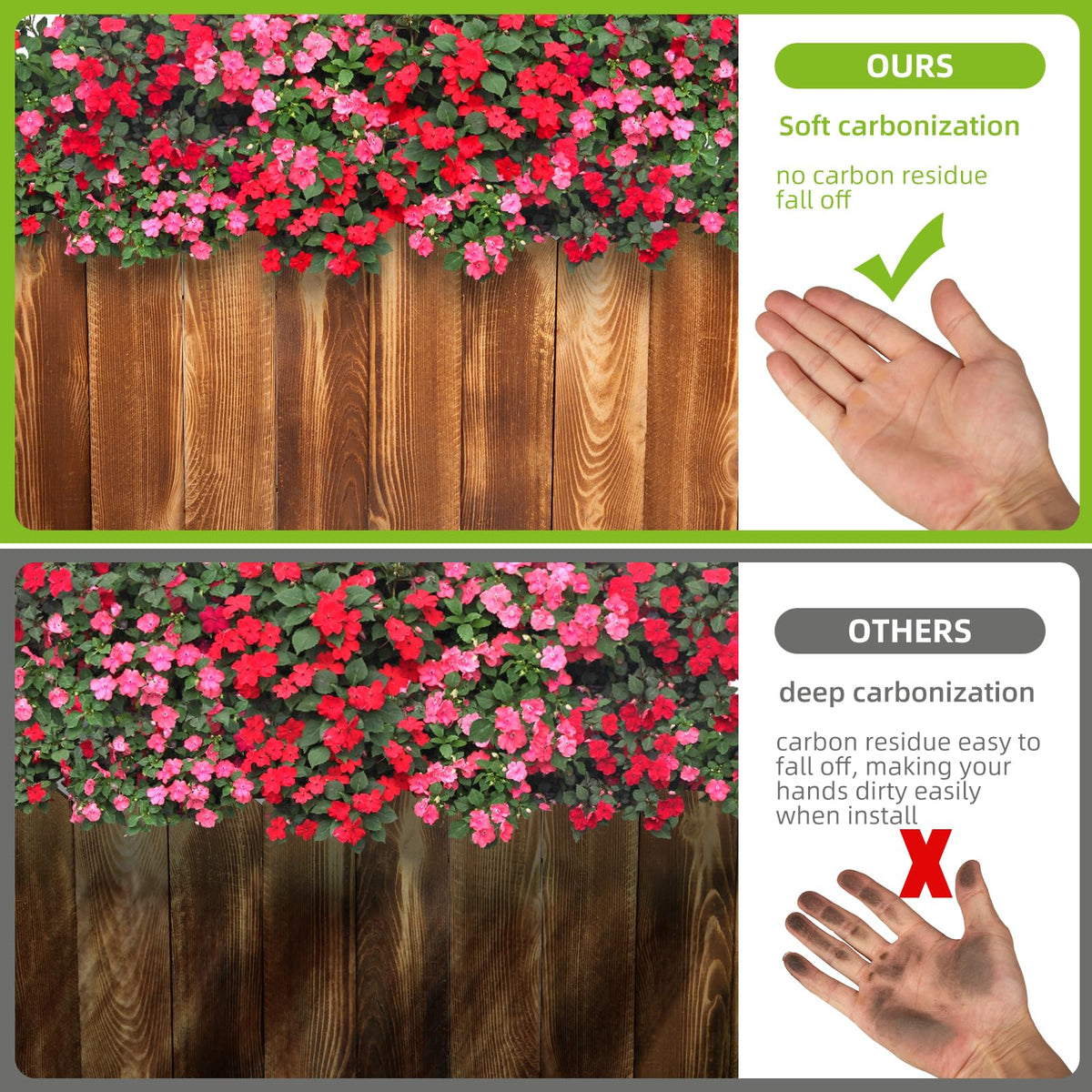 LINSHRY garden fence in yard setting adds rustic charm and durability.