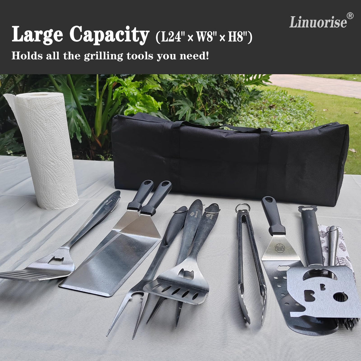 Linuorise bag carry handle demonstrated for easy transport
