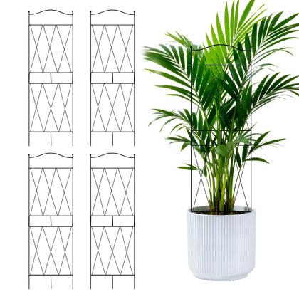 Linyona 32-inch trellis curved-top supports vertical growth for pothos and monstera.