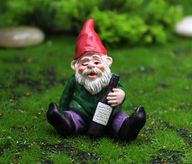 LINZHEN drunken gnome lying pose adds playful garden charm