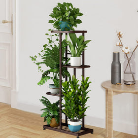 LINZINAR plant stand bronze fully arranged for cozy corner