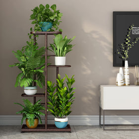 LINZINAR plant stand side view shows compact footprint for tight spaces