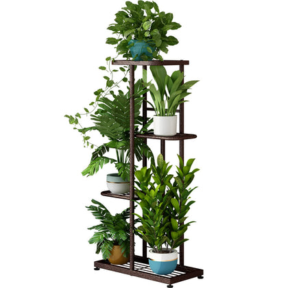 LINZINAR plant stand top view displaying organized multiple pots