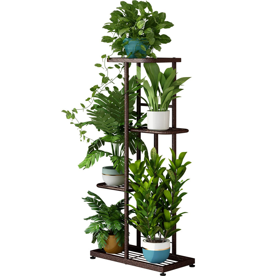 LINZINAR plant stand top view displaying organized multiple pots