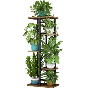 LINZINAR plant stand 5-tier top view shows compact space-saving display