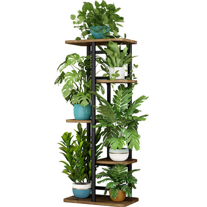 LINZINAR plant stand 5-tier top view shows compact space-saving display