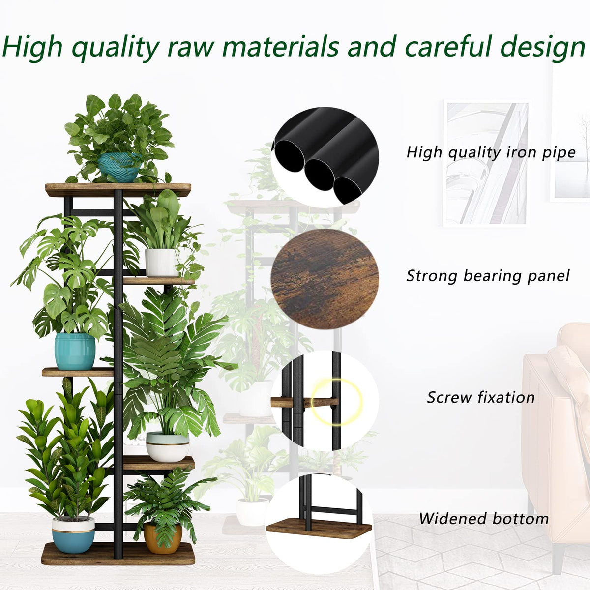 LINZINAR plant stand solid-base view emphasizes space optimization for plants