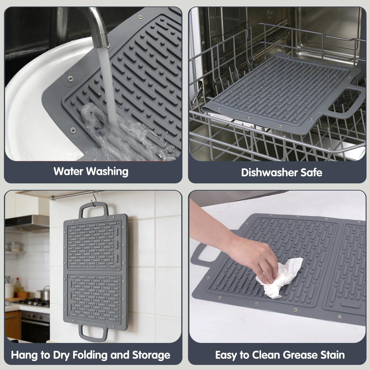 LIONROGE easy-to-clean mat is dishwasher-safe after grilling.