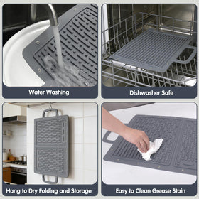 LIONROGE easy-to-clean mat is dishwasher-safe after grilling.