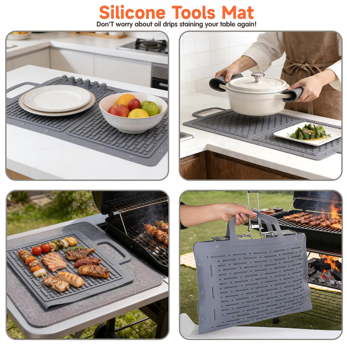 LIONROGE multipurpose mat protects surfaces and streamlines outdoor cooking.