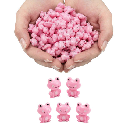 LionWell 100-pack pink frog figurines for colorful DIY decor.