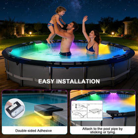 Lipik 8Packs solar pool light overview highlighting features and placement