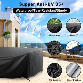 Lipneaed adjustable drawstring helps keep the cover in place against gusts.