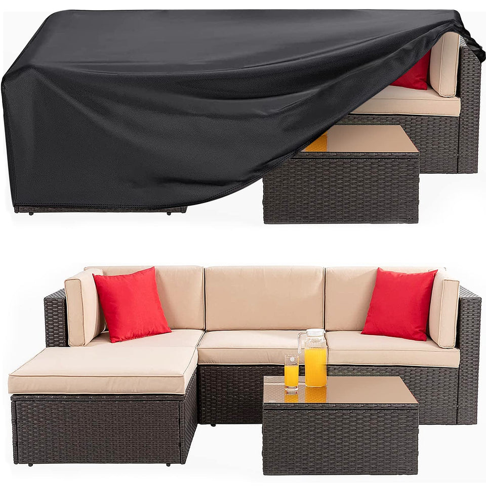 Lipneaed outdoor furniture cover 90L-60W-28H protects patio furniture from rain and UV rays.