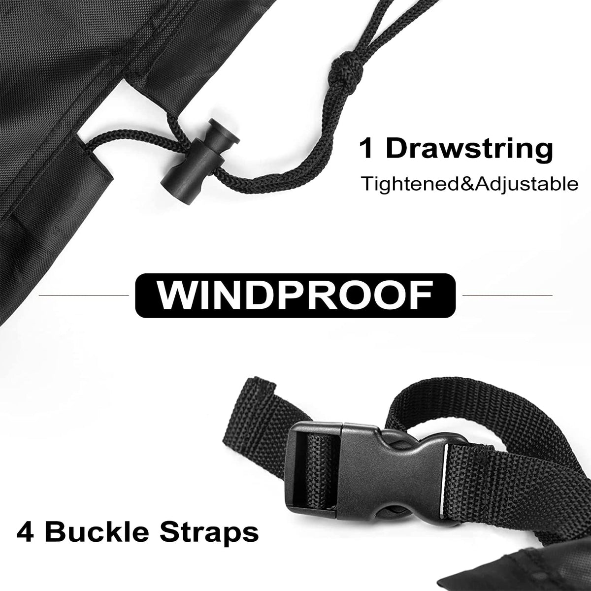 Lipneaed windproof buckle corners for a secure fit during strong winds.