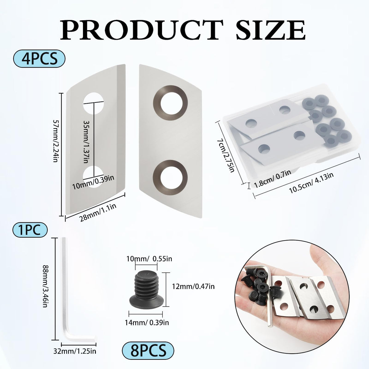Liqqlex blades with screws and hex key for quick secure replacement