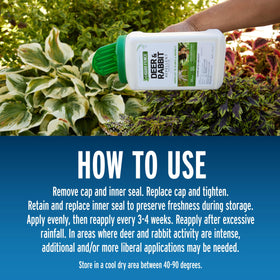 Liquid Fence granules spread on flower beds deter deer and rabbits from feeding.