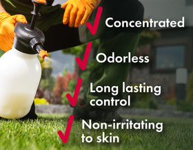 Liquid Harvest bifenthrin odor free formula dries clear for near invisible protection