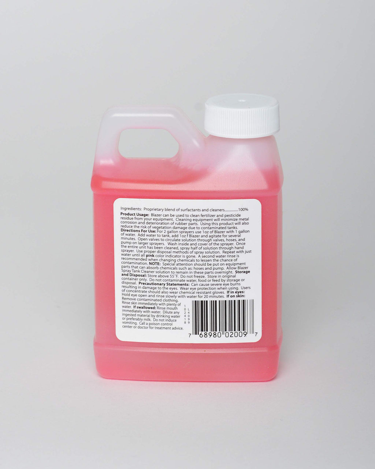 Liquid Harvest Blazer measuring cup demonstrates 1 oz per gallon dilution.