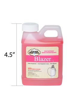 Liquid Harvest Blazer pink cleaning solution visibly marks cleaned areas.