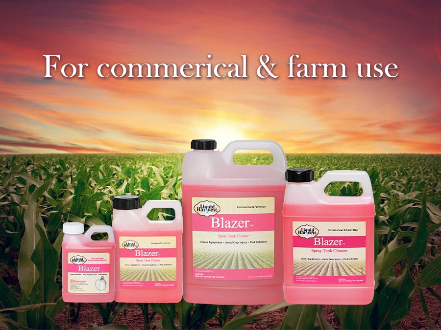 Liquid Harvest Blazer beside a two-gallon sprayer protects metal components.