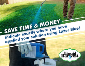 Liquid Harvest Lazer Blue drift-detection-test reveals misdirected spray and reduces waste.