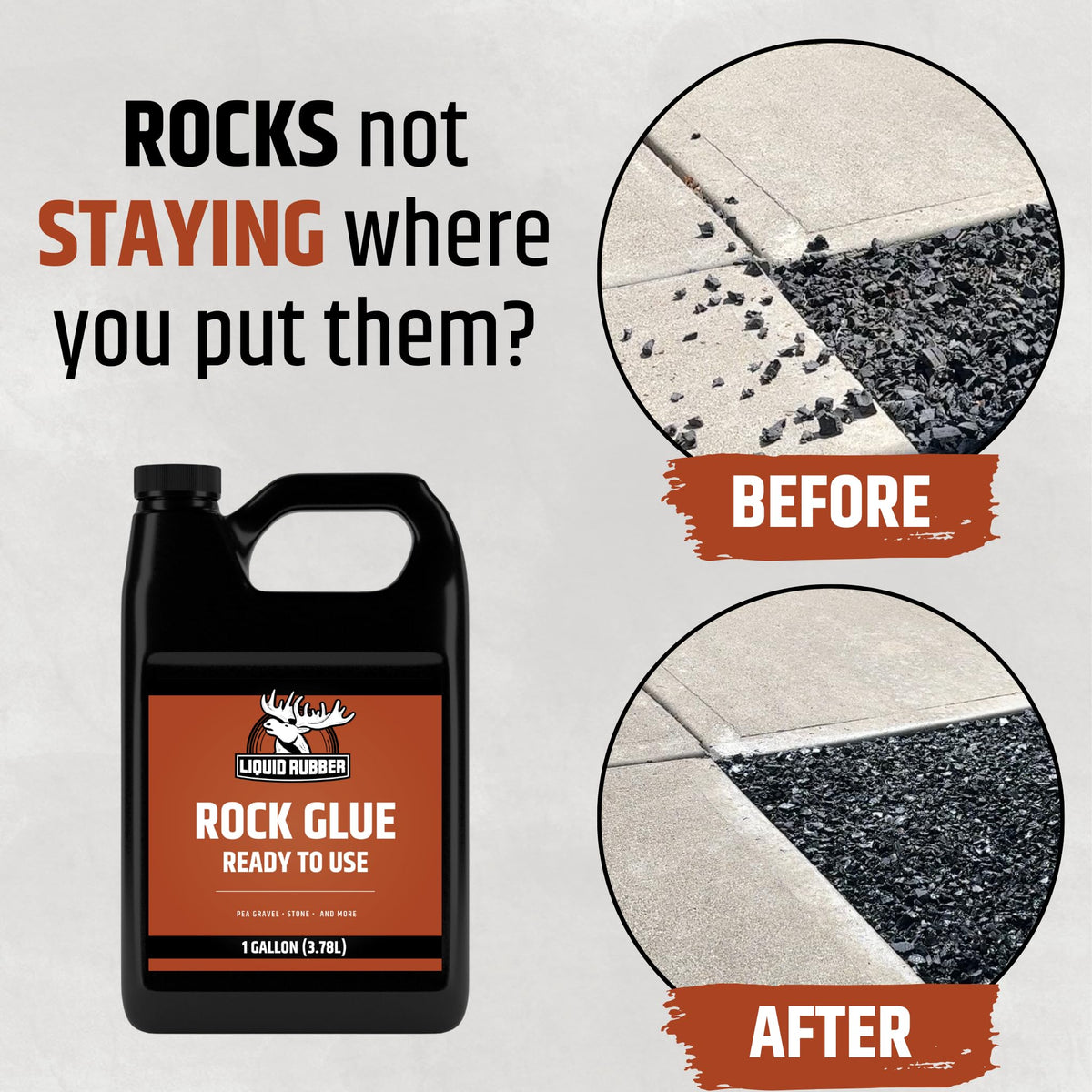 Liquid Rubber Rock Glue application sprayer for even outdoor coating.