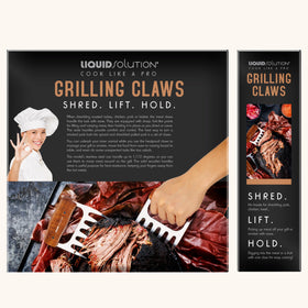 Liquid Solution brisket pulling claws for quick, even shredding