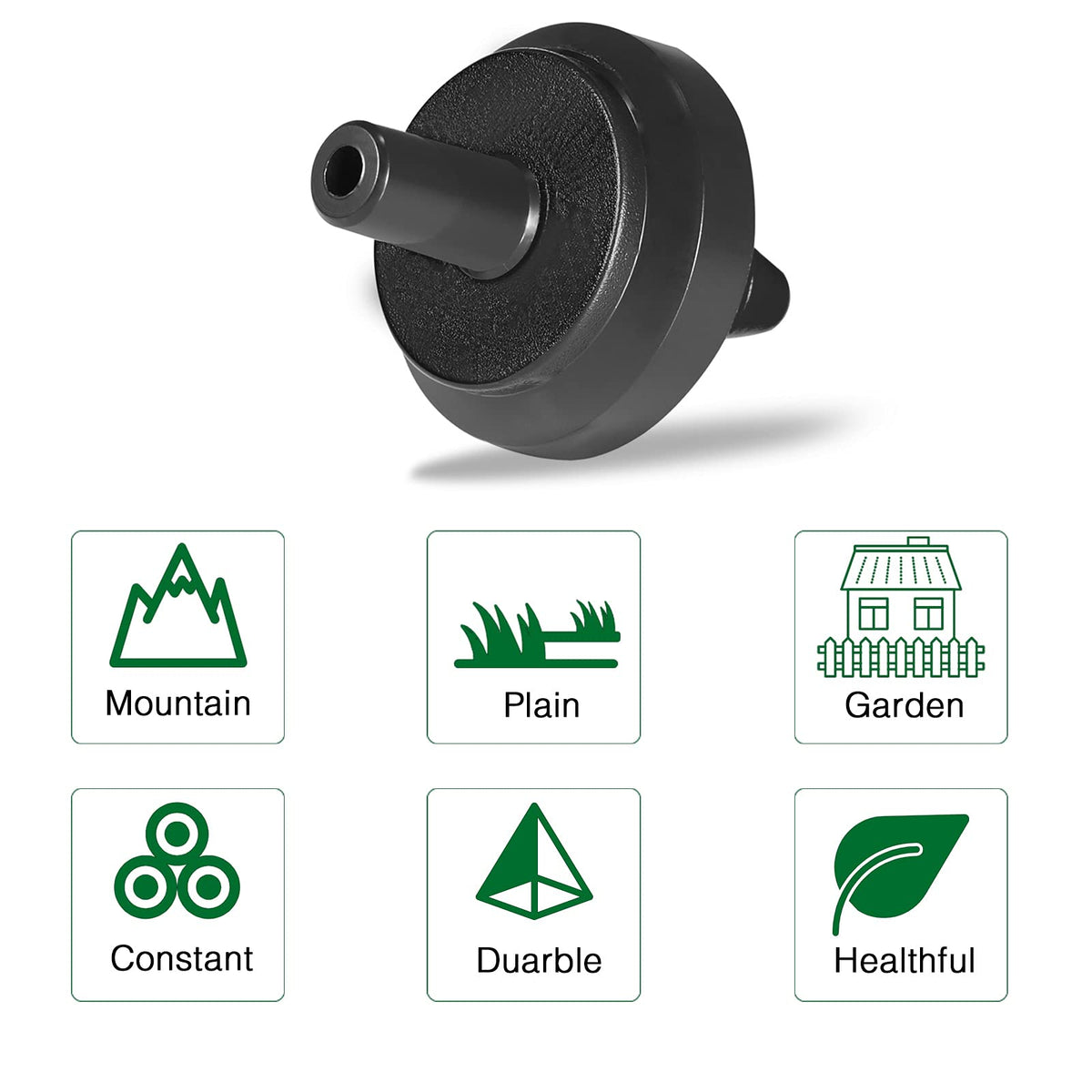 LiquiDrip constant-flow dripper in an outdoor irrigation setup