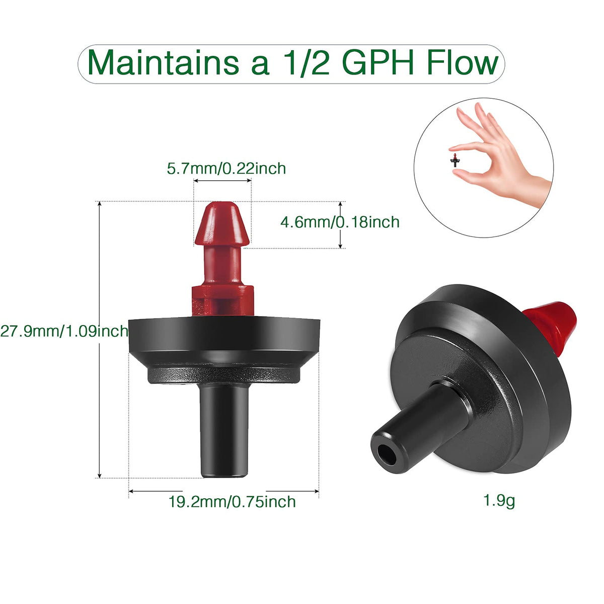 LiquiDrip dripper in landscape setup ensures consistent watering for pots and baskets.