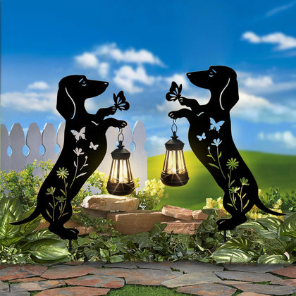 Liraniwind solar dachshund lantern lights the pathway at night