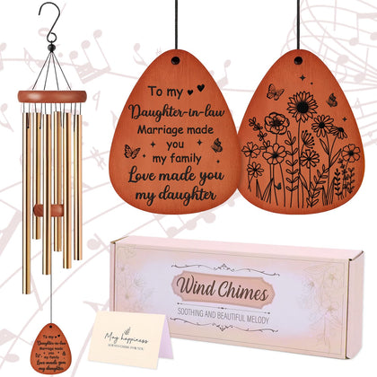 LIRAVENO wind chimes with wooden pendant for outdoor ambience.