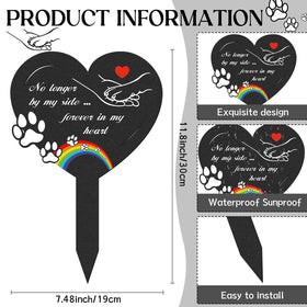 LIRAVENO heart and paw garden marker to honor a cherished companion