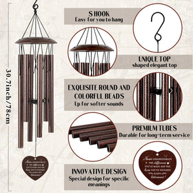 LIRAVENO melodic metal wind chime creates a calming outdoor ambience.
