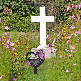 LIRAVENO metal garden ornament withstands sun and rain for lasting memorial