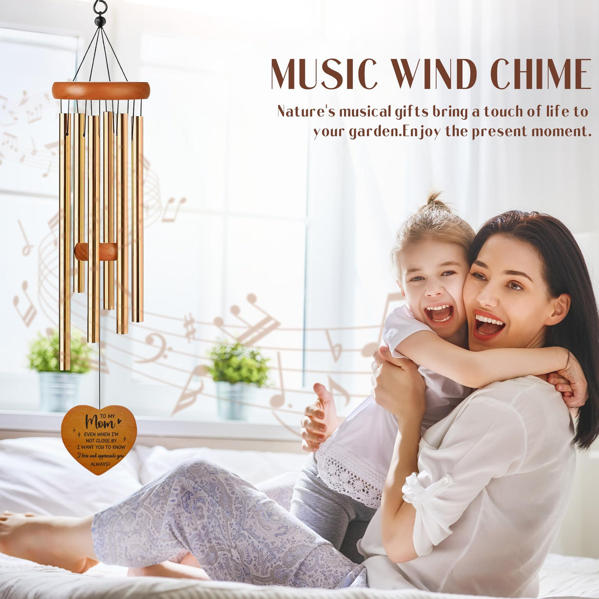 LIRAVENO metal wind chime designed for outdoor waterproof use.