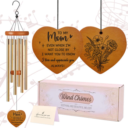 LIRAVENO wind chime with heart pendant, a heartfelt mom gift.