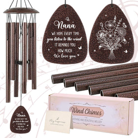 LIRAVENO Nana Gifts Wind Chime features a flower pendant for elegant outdoor decor