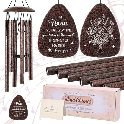 LIRAVENO Nana Gifts Wind Chime features a flower pendant for elegant outdoor decor