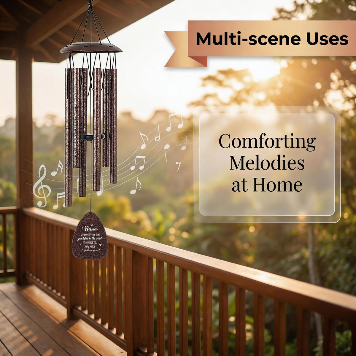 LIRAVENO Nana Gifts Wind Chime arrives gift-ready with packaging